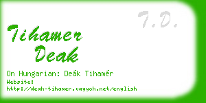 tihamer deak business card